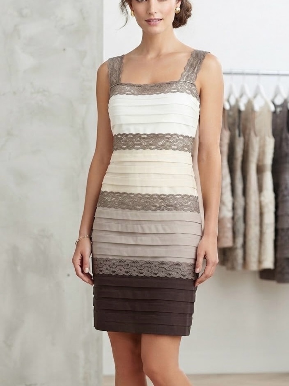 NEW Cache Bandage Mini Cocktail Dress Lace Layers Bodycon